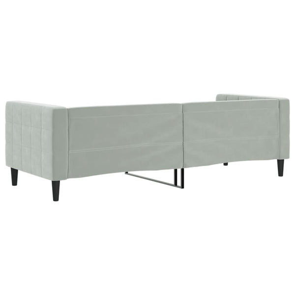 Tagesbett Hellgrau Samt 80x200 cm