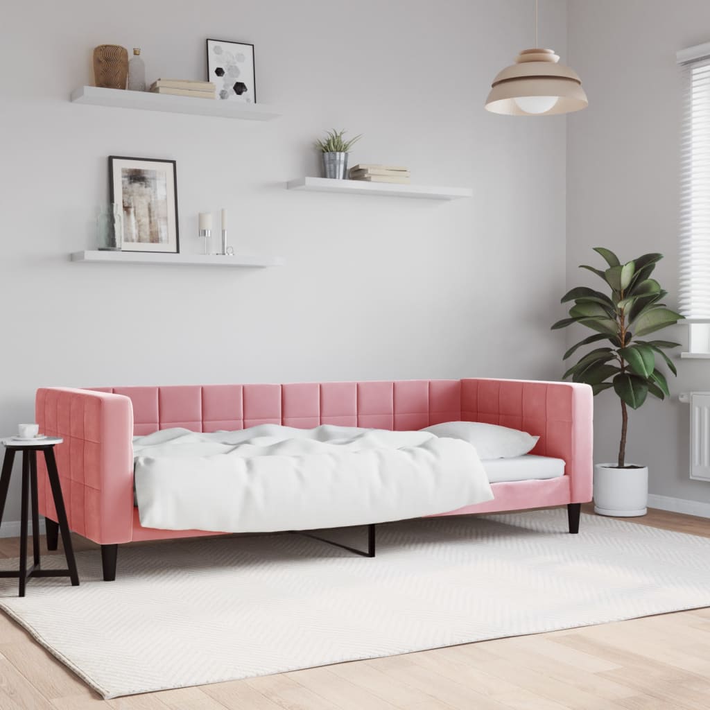 Tagesbett Rosa Samt 80x200 cm