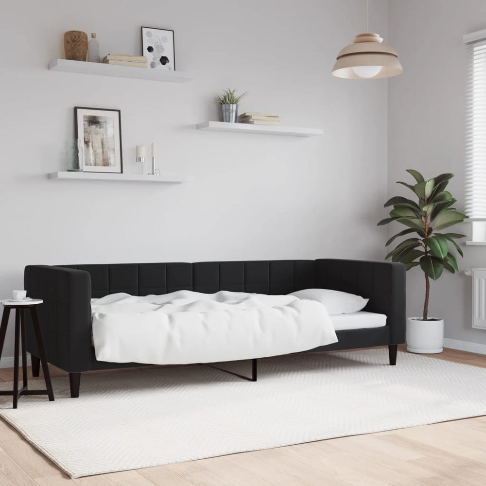 Schwarzes Tagesbett Samt 80x200 cm