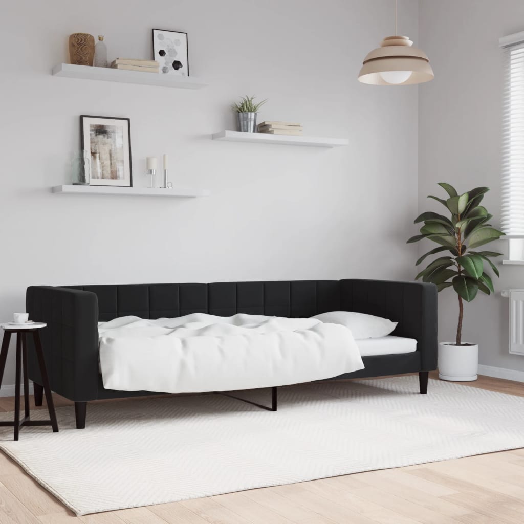 Schwarzes Tagesbett Samt 80x200 cm