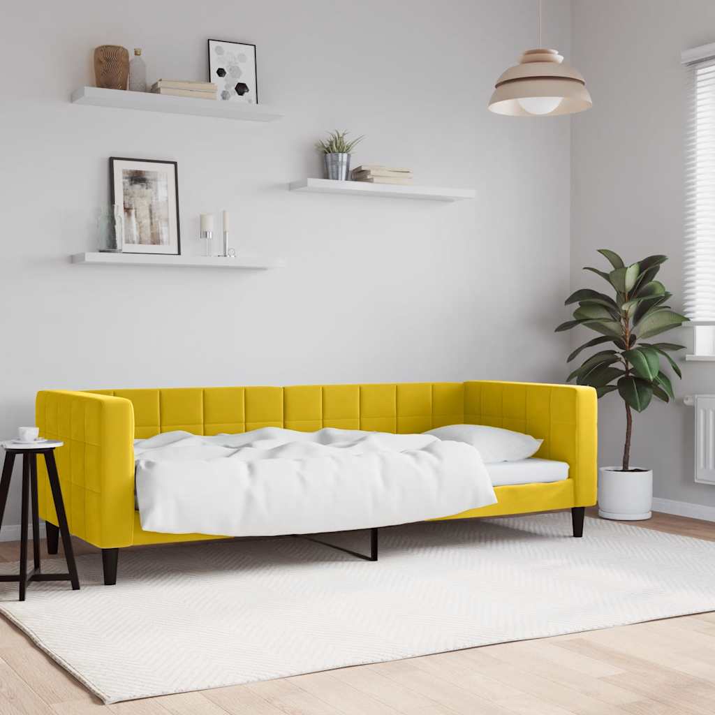 Gelbes Tagesbett Samt 80x200 cm