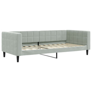 Tagesbett Hellgrau Samt 90x200 cm