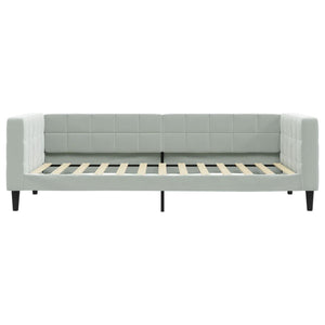 Tagesbett Hellgrau Samt 90x200 cm