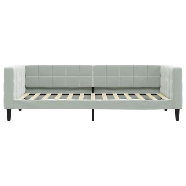 Tagesbett Hellgrau Samt 90x200 cm