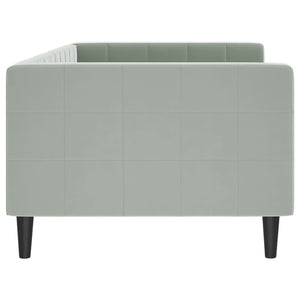 Tagesbett Hellgrau Samt 90x200 cm