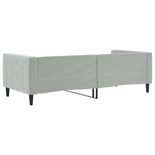 Tagesbett Hellgrau Samt 90x200 cm