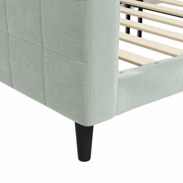 Tagesbett Hellgrau Samt 90x200 cm