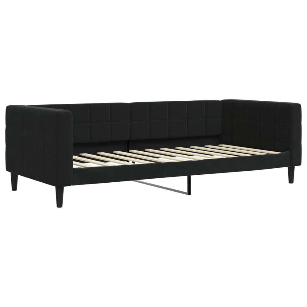 Schwarzes Tagesbett Samt 90x200 cm