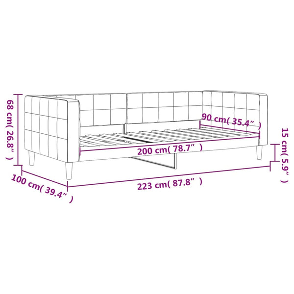 Schwarzes Tagesbett Samt 90x200 cm