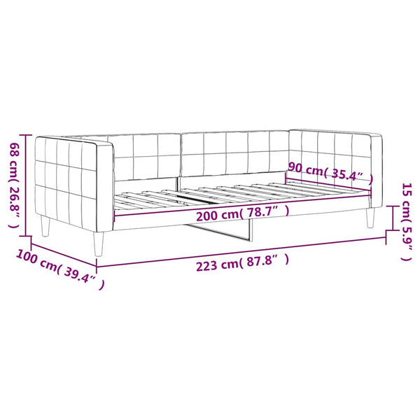 Gelbes Tagesbett Samt 90x200 cm