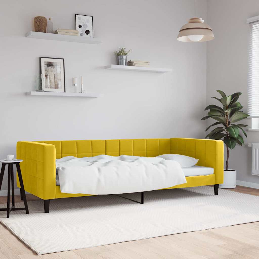 Gelbes Tagesbett Samt 90x200 cm