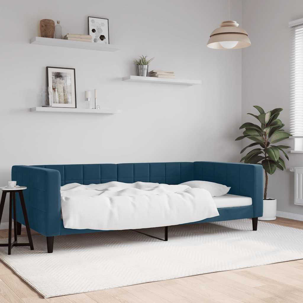 Blaues Tagesbett Samt 100x200 cm