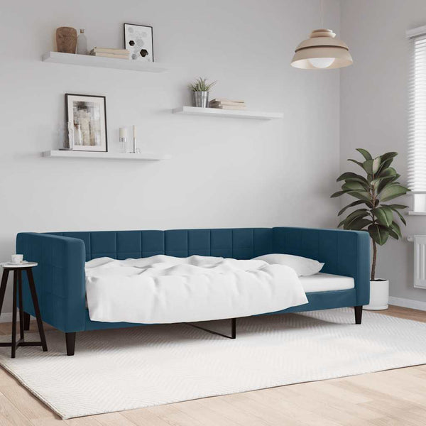 Blaues Tagesbett Samt 100x200 cm