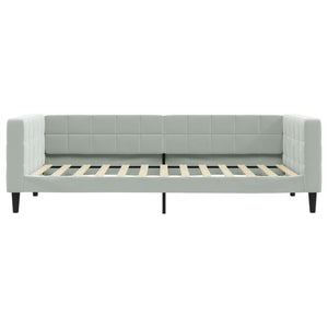 Tagesbett Hellgrau Samt 100x200 cm