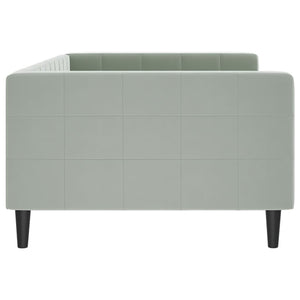 Tagesbett Hellgrau Samt 100x200 cm