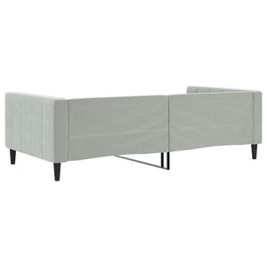 Tagesbett Hellgrau Samt 100x200 cm