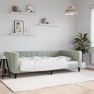 Tagesbett Hellgrau Samt 100x200 cm