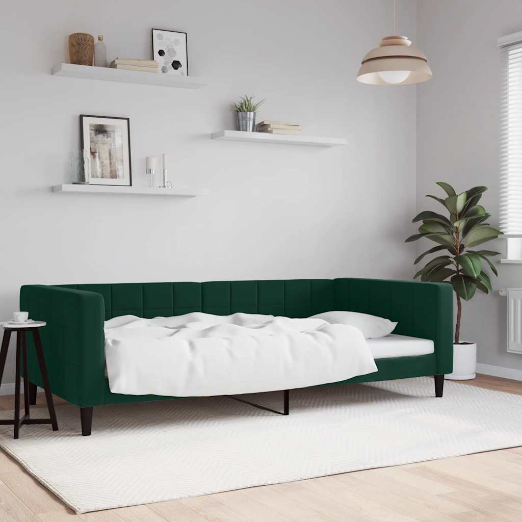 Tagesbett Dunkelgrün Samt 100x200 cm
