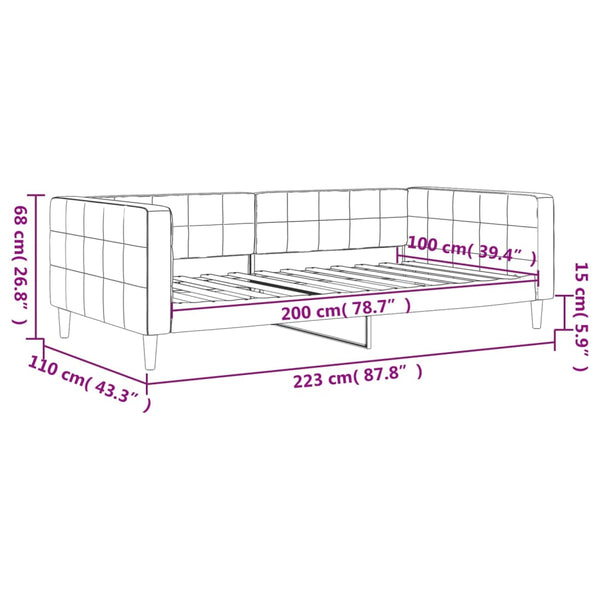 Rosa Tagesbett Samt 100x200 cm