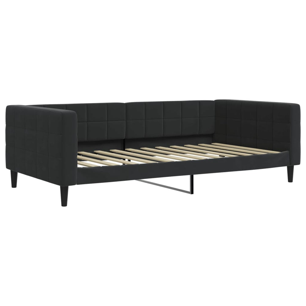 Schwarzes Tagesbett Samt 100x200 cm