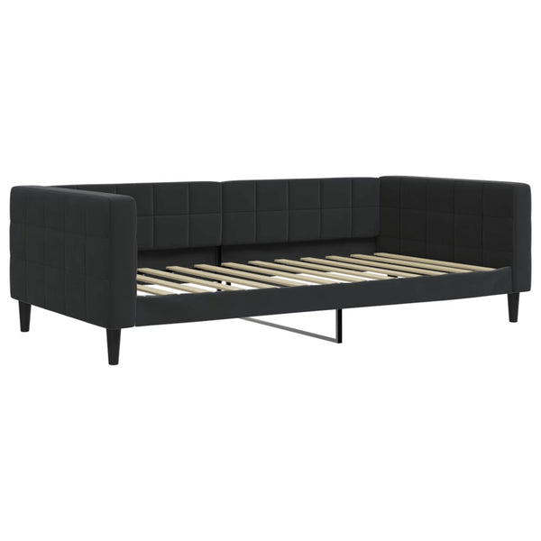 Schwarzes Tagesbett Samt 100x200 cm