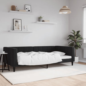 Schwarzes Tagesbett Samt 100x200 cm