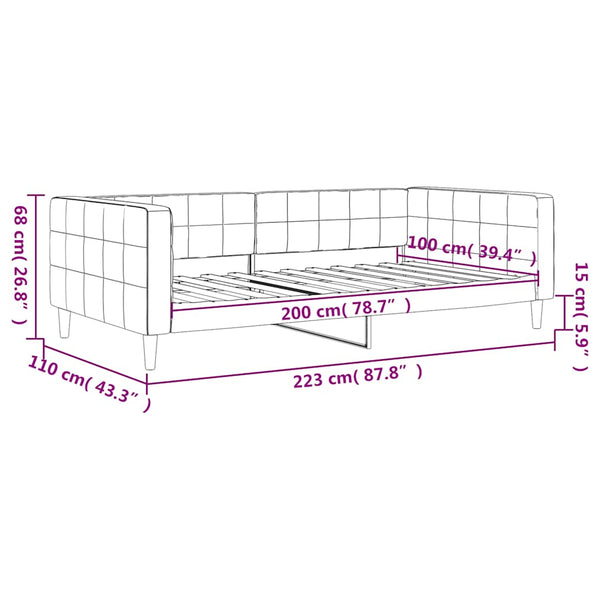 Gelbes Tagesbett Samt 100x200 cm