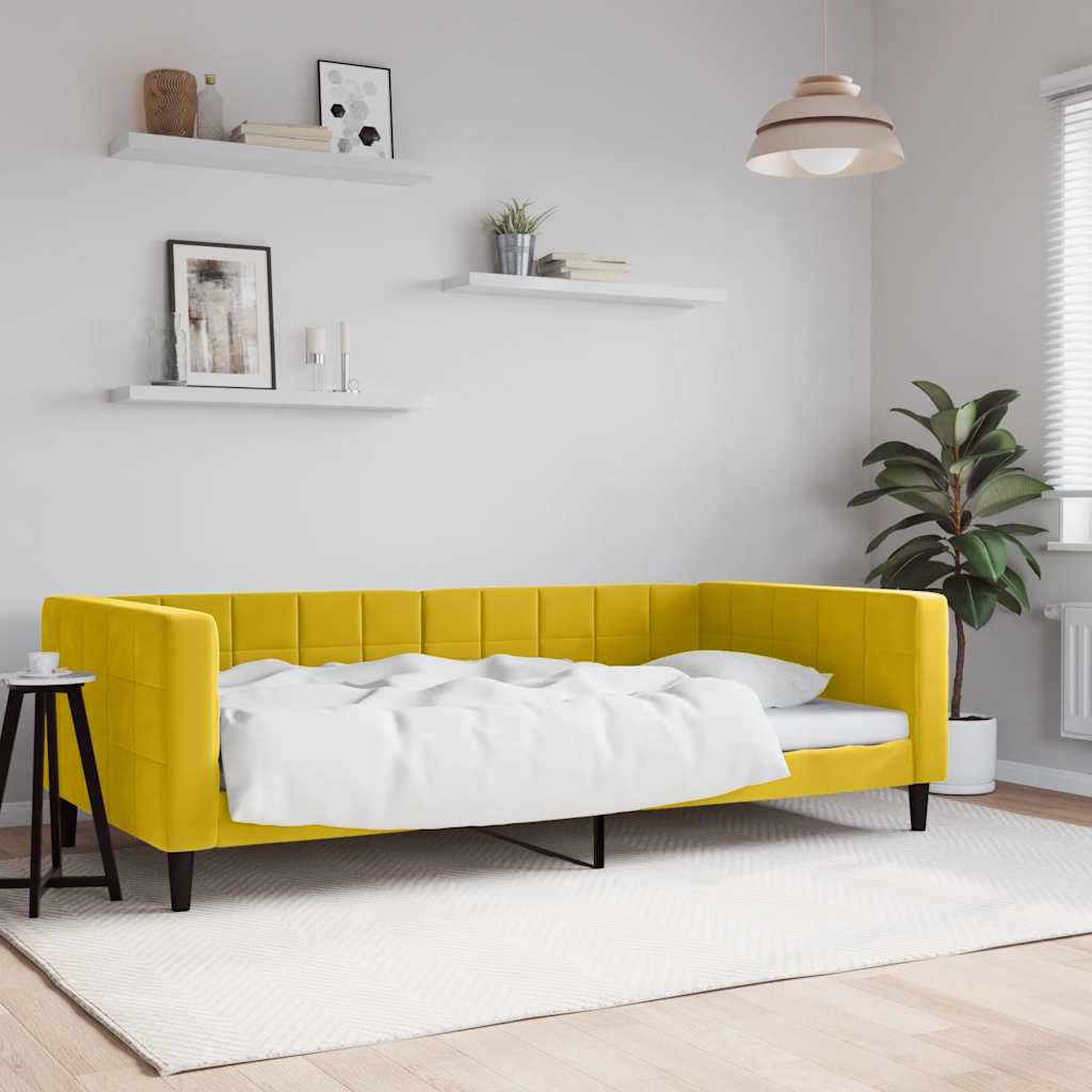 Gelbes Tagesbett Samt 100x200 cm