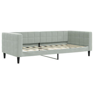 Tagesbett Hellgrau Samt 90x190 cm