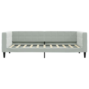 Tagesbett Hellgrau Samt 90x190 cm