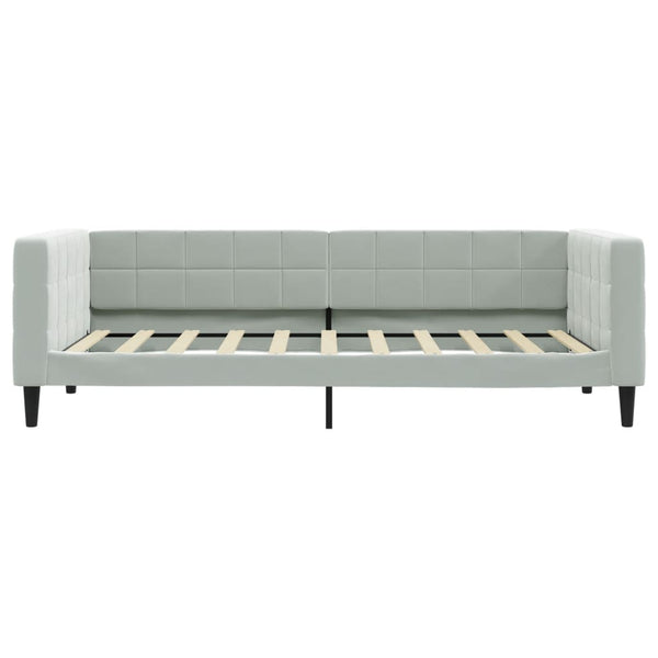Tagesbett Hellgrau Samt 90x190 cm