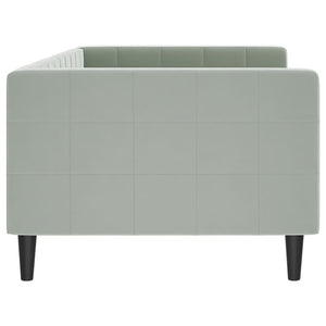 Tagesbett Hellgrau Samt 90x190 cm