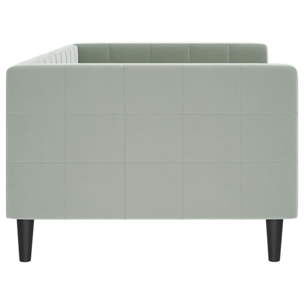 Tagesbett Hellgrau Samt 90x190 cm