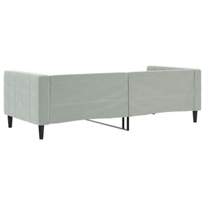 Tagesbett Hellgrau Samt 90x190 cm