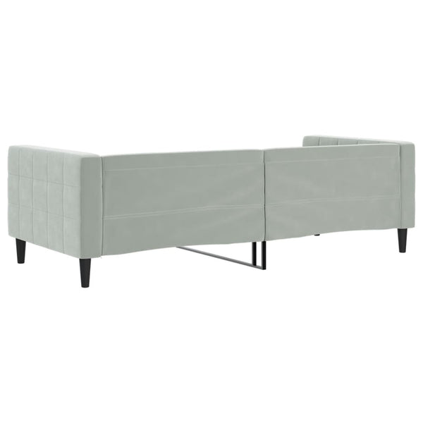 Tagesbett Hellgrau Samt 90x190 cm