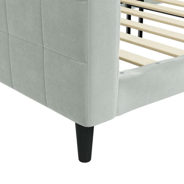 Tagesbett Hellgrau Samt 90x190 cm