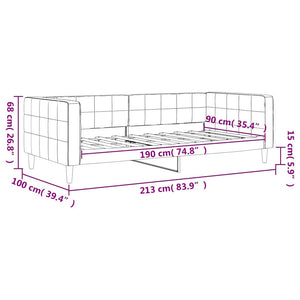 Tagesbett Dunkelgrau 90x190 cm Samt