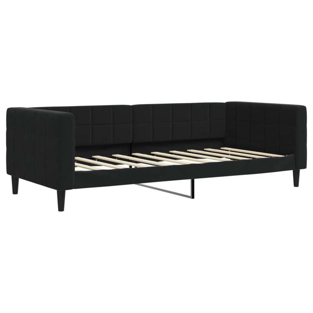 Schwarzes Tagesbett Samt 90x190 cm