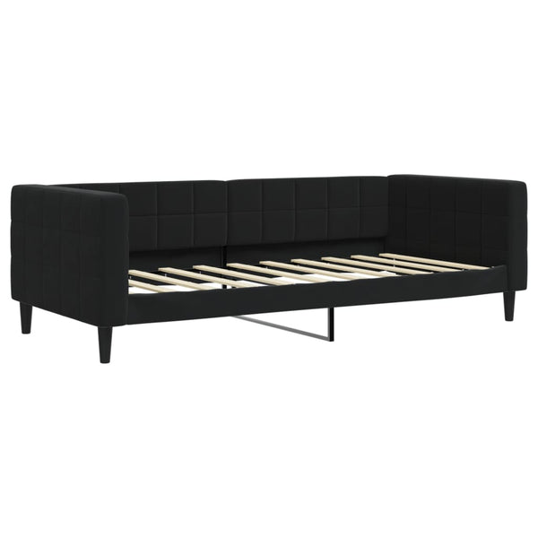 Schwarzes Tagesbett Samt 90x190 cm