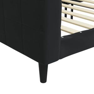 Schwarzes Tagesbett Samt 90x190 cm
