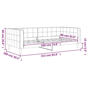Schwarzes Tagesbett Samt 90x190 cm