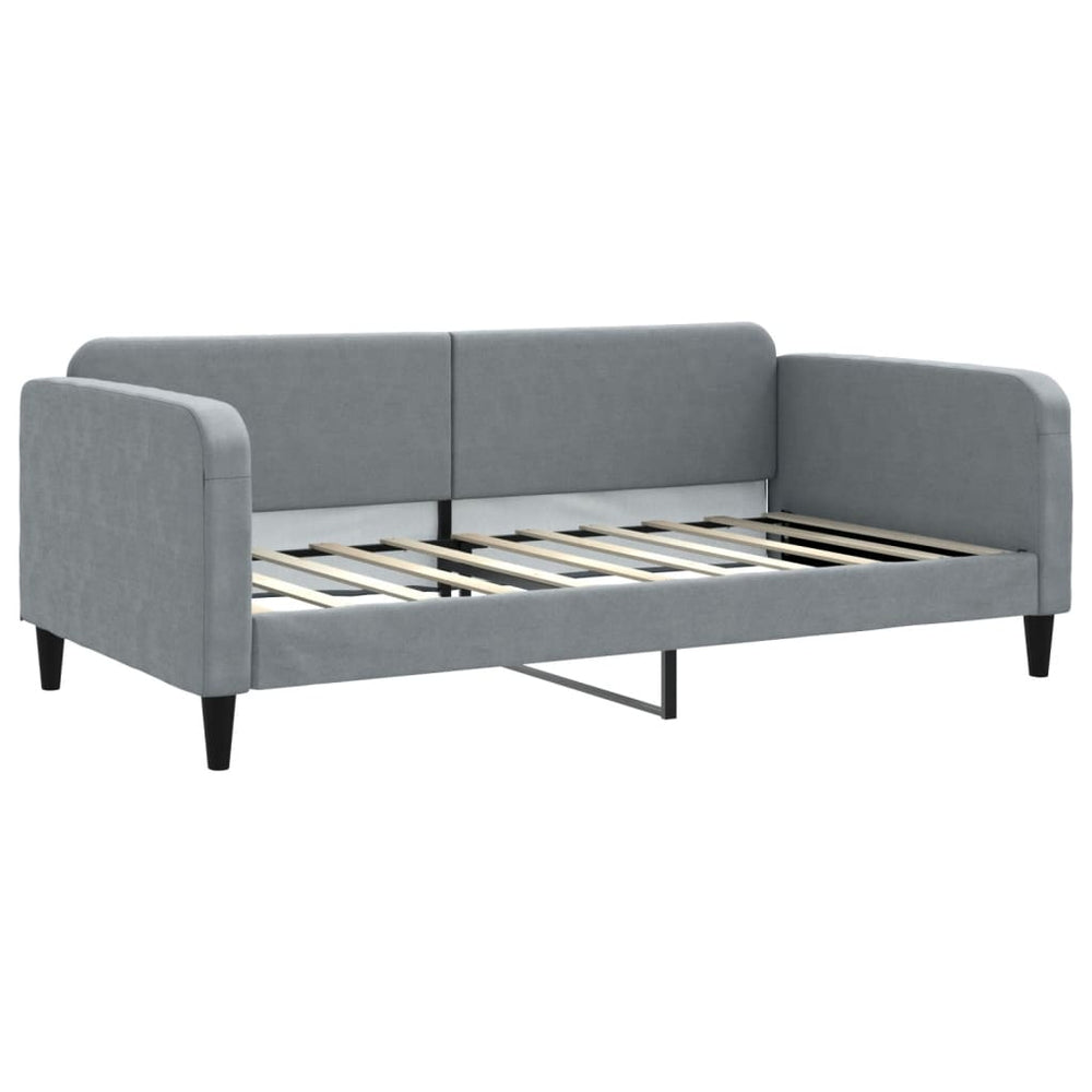 Tagesbett Hellgrau 100x190 cm Stoff