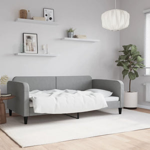 Tagesbett Hellgrau 100x190 cm Stoff