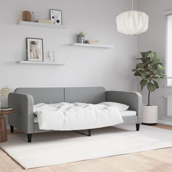 Tagesbett Hellgrau 100x190 cm Stoff