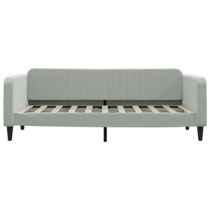 Tagesbett Hellgrau Samt 100x190 cm