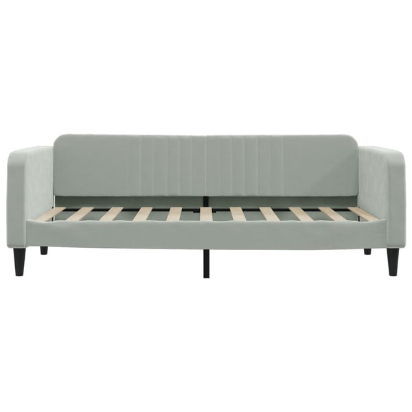 Tagesbett Hellgrau Samt 100x190 cm