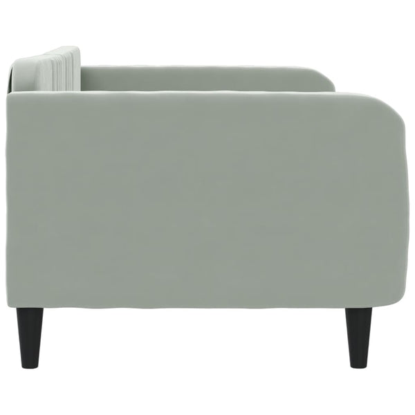 Tagesbett Hellgrau Samt 100x190 cm