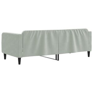Tagesbett Hellgrau Samt 100x190 cm