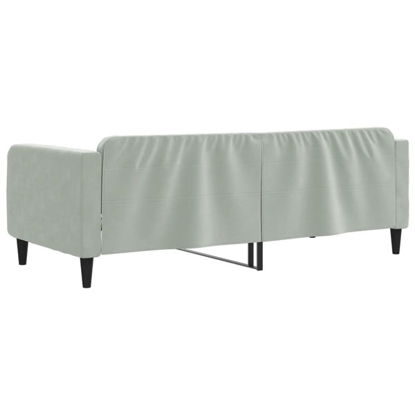 Tagesbett Hellgrau Samt 100x190 cm