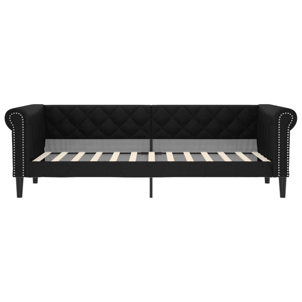 Schwarzes Tagesbett 80x200 cm Kunstleder